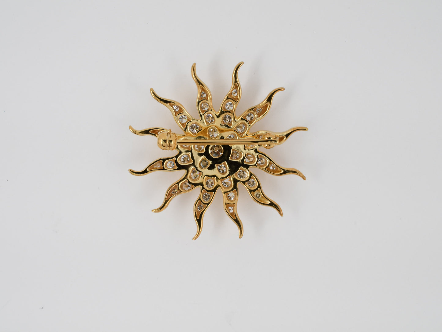 23865 - Gold Diamond Sunburst Pin