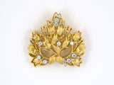 23874 - SOLD - Dunay Gold Platinum Diamond Mask Pin