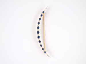 23877 - SOLD - Victorian Gold Platinum Sapphire Pearl Harvest Moon Pin