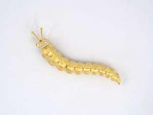 23925 - SOLD - Dunay Gold Diamond Inchworm Pin