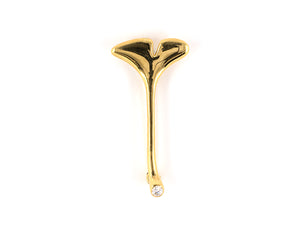 23946 - SOLD - Tiffany Gold Diamond Ginkgo Leaf Pin