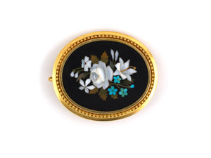 23950 - Victorian Etruscan Revival Gold Flower Pin