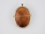 23954 - Art Deco Gold Shell Cameo Pin Pendant