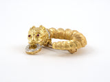 23971 - SOLD - Zolotas Gold Diamond Ruby Greek Tiger Head Circle Clip Pin