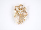 23983 - SOLD - Circa 1950s Gold Pearl Flower Spray Pin Pendant