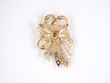 23983 - SOLD - Circa 1950s Gold Pearl Flower Spray Pin Pendant