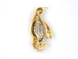 24003 - Peter Lindeman Gold Diamond Sapphire Penguin Pin