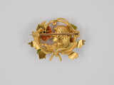 24009 - SOLD - Art Nouveau Krementz Gold Pearl Enamel Pin