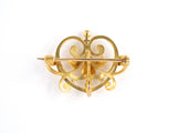 24010 - SOLD - Art Nouveau Krementz Gold Pearl Floral Pin