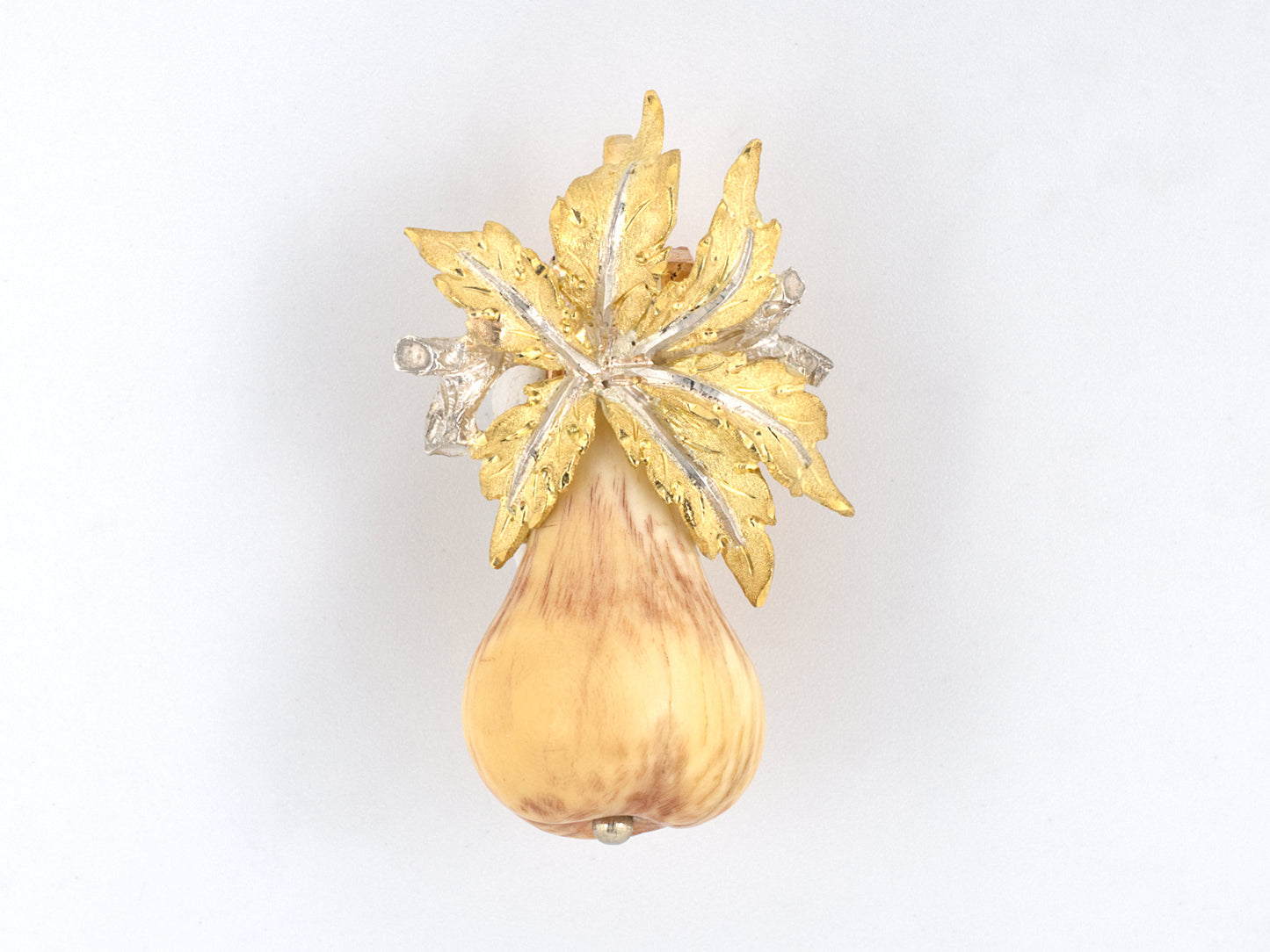 24044 - SOLD - Buccellati Silver Pear Leaf Pin Pendant