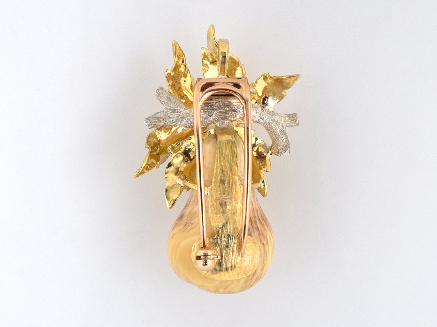 24044 - SOLD - Buccellati Silver Pear Leaf Pin Pendant