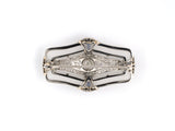 24054 - Art Deco Platinum Diamond Sapphire Crystal Pin