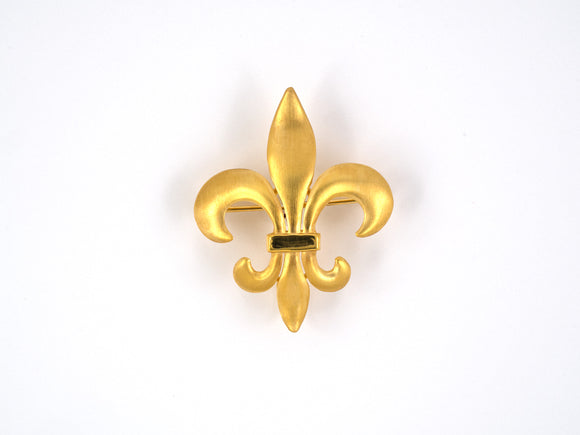 24066 - SOLD - Victorian Gold Stamped Fleur De Lis  Pin