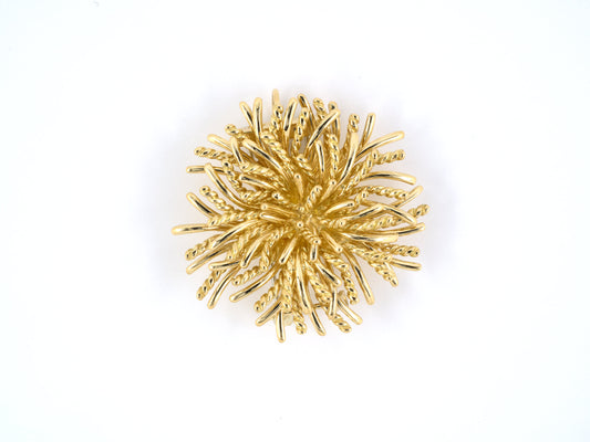 24067 - Circa 1975 McTeigue Gold Thistle Pin With Pendant Hook
