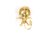 24073 - SOLD - Circa 1965 Gold Diamond Sapphire Emerald Baby Lion Pin