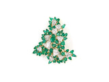 24076 - Circa 1960 Platinum Gold Diamond Emerald Christmas Tree Clip Pin