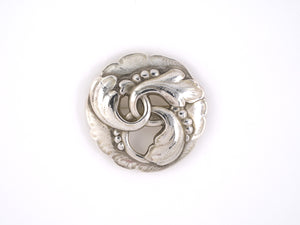 24086 - SOLD - Georg Jensen Sterling Silver Floral Leaf Pin