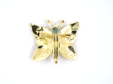 24092 - Judith Ripka Gold Blue Topaz Carved Butterfly Pin