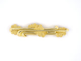 24136 - Circa 1990s Dunay Cinnabar Gold Corrugated Textured Bar Pin