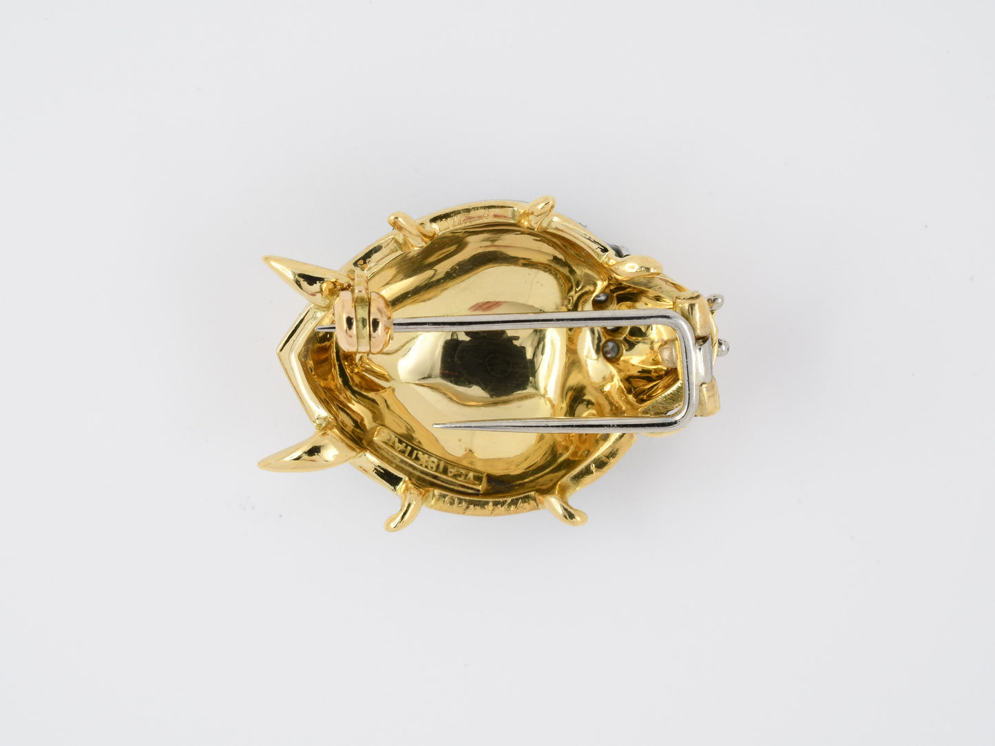 24138 - SOLD - Van Cleef & Arpels Gold Diamond Green Enamel  Lady Bug Beetle Pin