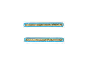 24141 - SOLD - Krementz Victorian Gold Turquoise Enamel Egypt Motif Lingerie Pair Of Pins