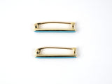 24141 - SOLD - Krementz Victorian Gold Turquoise Enamel Egypt Motif Lingerie Pair Of Pins