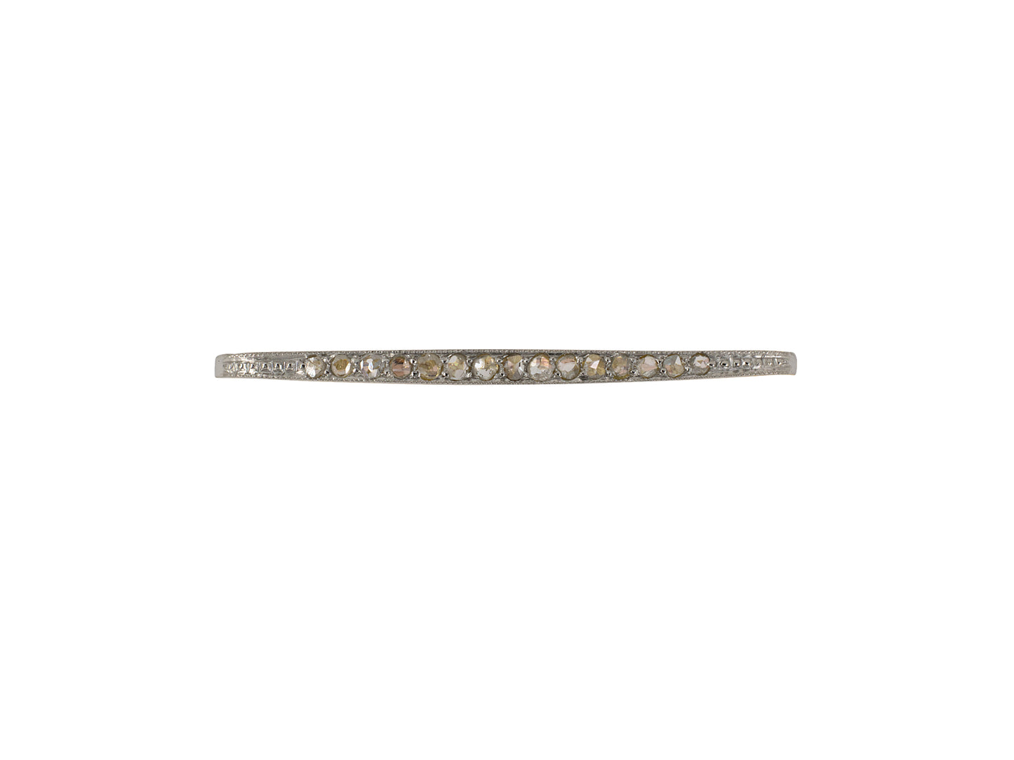 24146 - SOLD - Edwardian French Platinum Gold Rose Cut Diamond Lingerie Pin