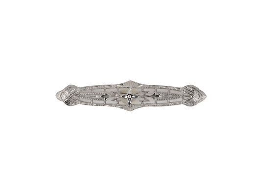 24148 - SOLD - Art Deco Krementz Gold Stamped Chased Lingerie Bar Pin