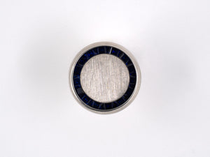 30261 - Gold Synthetic Sapphire Engravable Circle Tie Tack