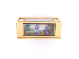 30542 - Circa 1815 Georgian S.S. Saillant French Gold Enamel Painted Pictures Objects D'Art Utility Box