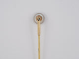 30586 - Art Deco Platinum Gold Mother Of Pearl Diamond Circle Stick Pin