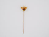 30692 - Art Nouveau Gold Imitation Amethyst Pearl Stick Pin