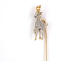 30831 - SOLD - Edwardian Platinum Gold Diamond Reindeer Stick Pin