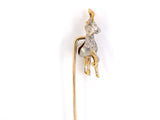 30831 - SOLD - Edwardian Platinum Gold Diamond Reindeer Stick Pin