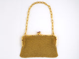 30846 - Art Nouveau Gold Ruby Diamond Mesh Purse