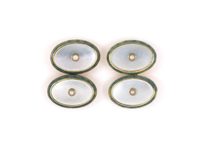 30904 - Art Nouveau Carter,Gough & Co Gold Pearl Cuff Links