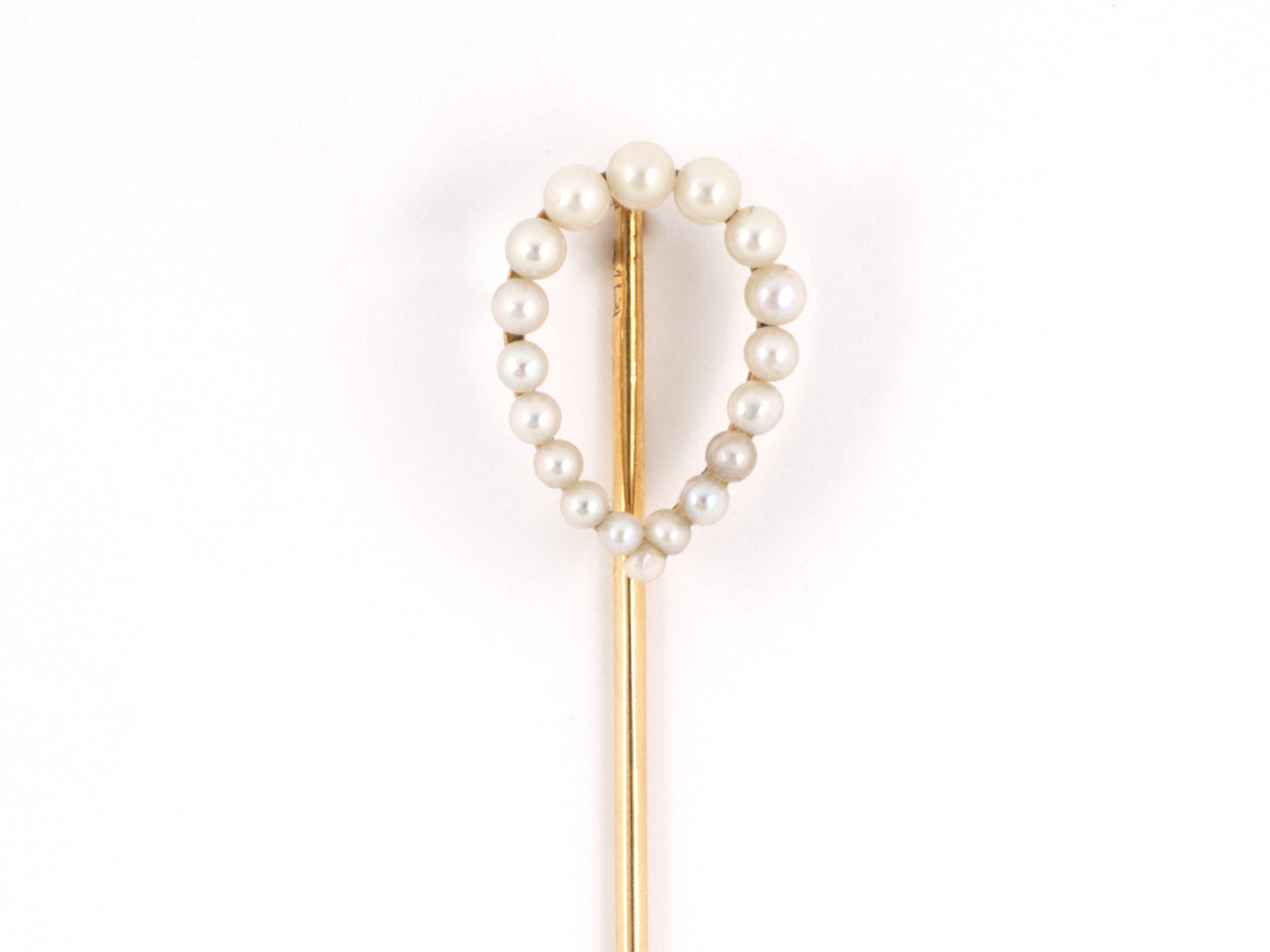 30924 - SOLD - Victorian Gold Pearl Stick Pin