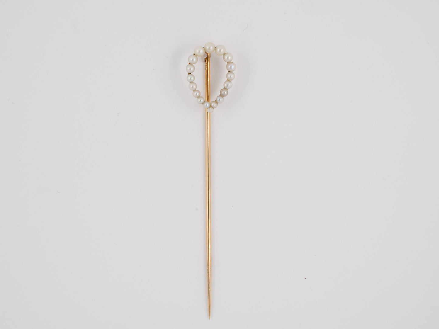 30924 - SOLD - Victorian Gold Pearl Stick Pin