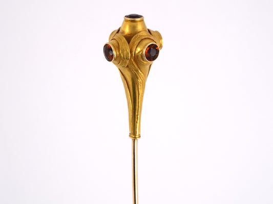 30936 - SOLD - Art Nouveau Sloan & Co. Gold Citrine Hat Pin