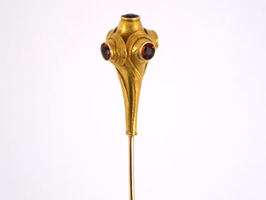 30936 - Art Nouveau Sloan & Co. Gold Citrine Hat Pin