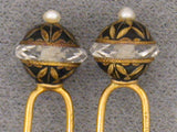 30961 - SOLD - Circa1915 Tiffany Clark & Co Gold Crystal Pearl Enamel Hair Pin 7-pc Set