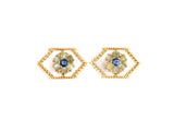 30977 - Lucien Piccard Gold Cats Eye Sapphire Cuff Links