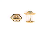 30977 - Lucien Piccard Gold Cats Eye Sapphire Cuff Links