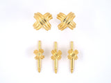 31000 - Circa 1992 Tiffany Gold Gents Set Cuff Links Shirt Studs