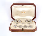 31015 - Art Deco Platinum Gold Diamond Crystal Gents Set