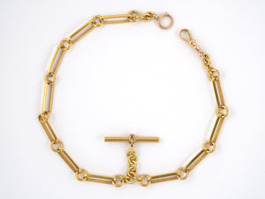 31097 - SOLD - Victorian Gold Dickens Pocket Watch Chain