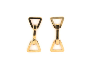 31120 - Gold Triangle Bow Stirrup Cuff Links