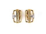 31126 - Gold Diamond Rectangle Cuff Links