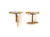 31126 - Gold Diamond Rectangle Cuff Links