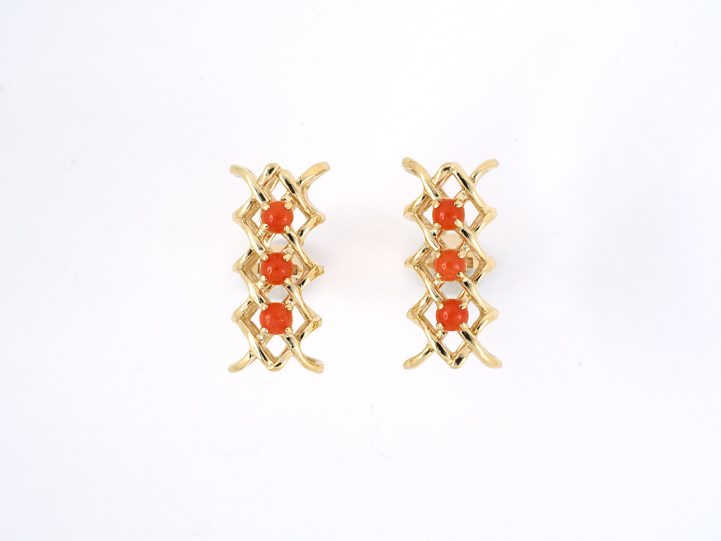 31128 - Gold Coral Criss Cross Cuff Links